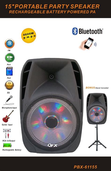 QFX PBX 61155 Bluetooth Portable Speaker PDF