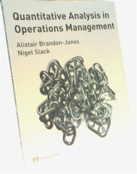 QUANTITATIVE ANALYSIS IN OPERATIONS MANAGEMENT NIGEL SLACK Ebook Epub