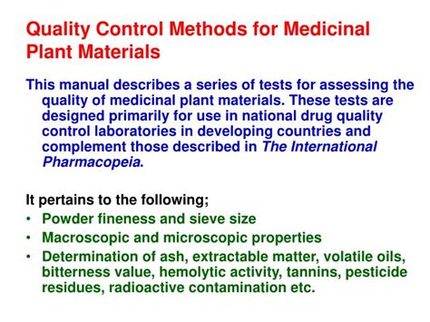 Quality Control Methods For Medicinal Plant Materials Kindle Editon