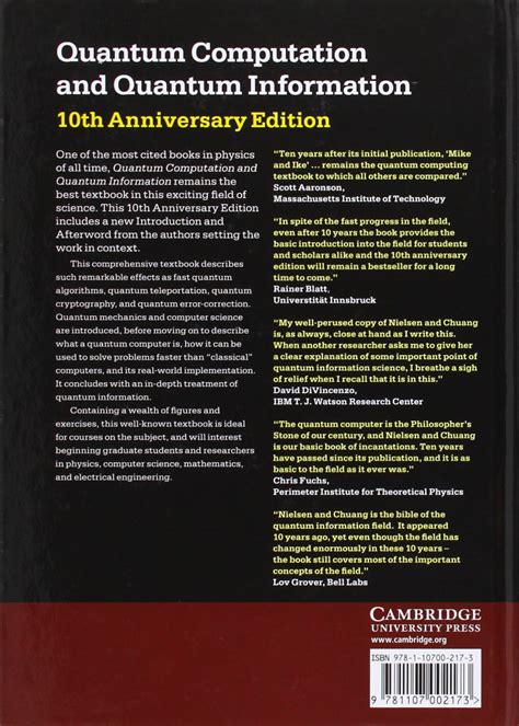 Quantum Computation and Quantum Information 10th Anniversary Edition Doc