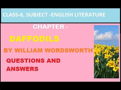 Question Answer Of Daffodil By Wordsworth Reader