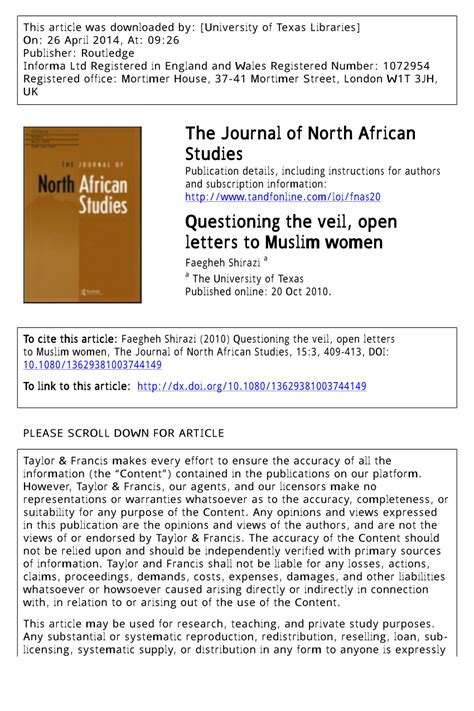 Questioning the Veil Open Letters to Muslim Women Kindle Editon