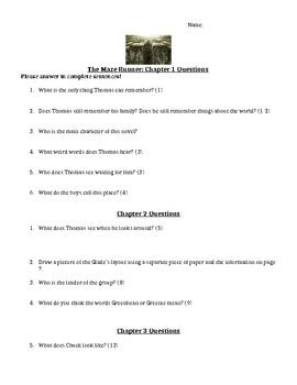 Questions And Answers For The Maze Runner Kindle Editon