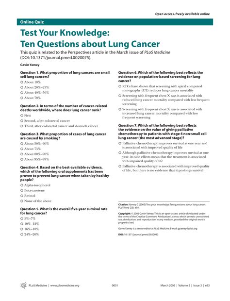 Questions Answer About Lung Cancer Epub