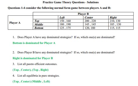 Questions On Game Theory And Answers Kindle Editon