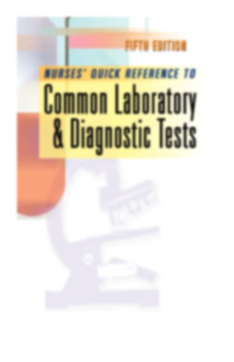 Quick Reference to Common Laboratory and Diagnostic Tests Doc