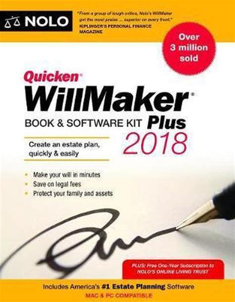 Quicken Willmaker Plus 2018 Edition Book and Software Kit Epub