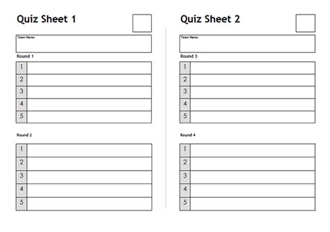 Quiz Answer Sheet Template Reader