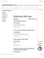 Quiz Answers For W3schools Reader