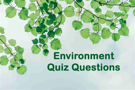 Quiz Question On Environment With Answer Doc