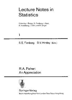 R.A. Fisher An Appreciation 2nd Pirinting Reader