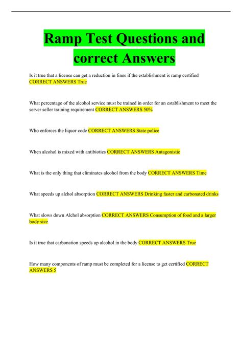 RAMP CERTIFICATION TEST ANSWERS Ebook PDF