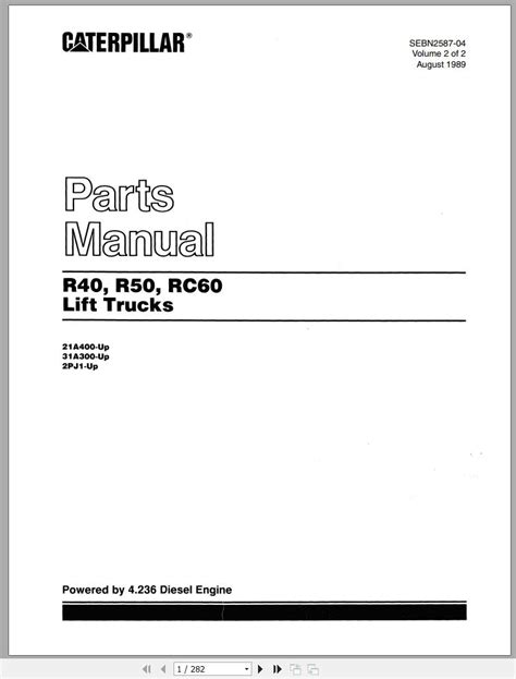 RC60 CATERPILLAR FORKLIFT PARTS MANUAL Ebook Doc