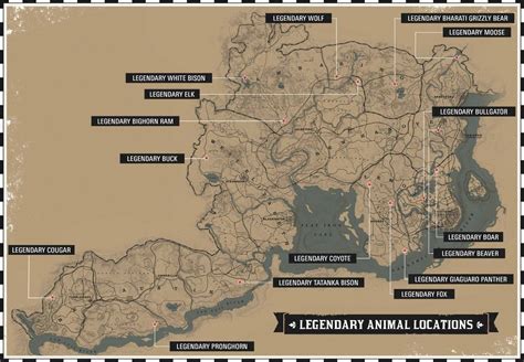 RD2 Legendary Animal Map: Find Every Legendary Creature