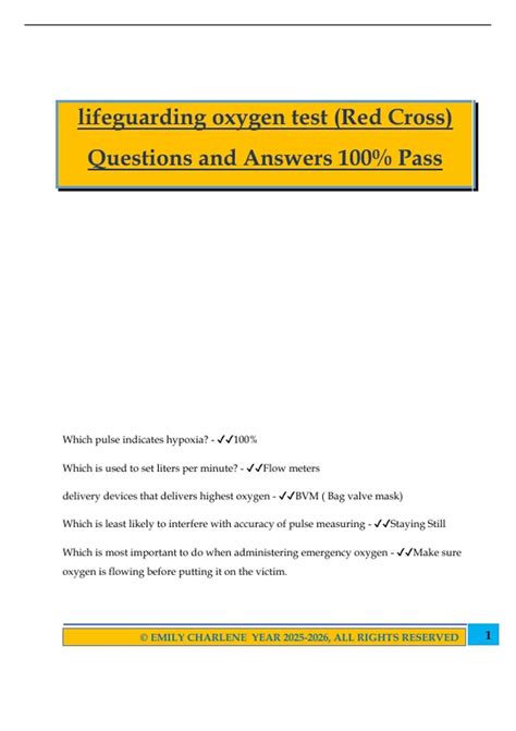 RED CROSS OXYGEN TEST ANSWERS Ebook Doc