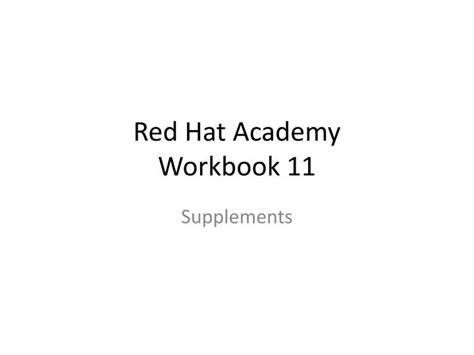 RED HAT ACADEMY WORKBOOK TEST ANSWERS Ebook Kindle Editon