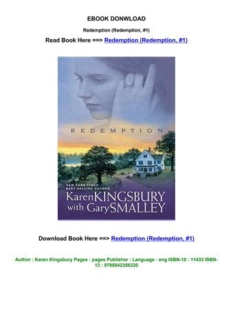 REDEMPTION BY KAREN KINGSBURY: Download free PDF books about REDEMPTION BY KAREN KINGSBURY or use online PDF viewer PDF Reader