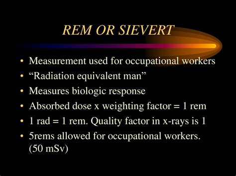 REM and Sievert: Units of Measurement for Radiation Exposure