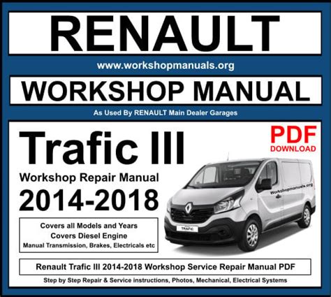 RENAULT TRAFIC SERVICE MANUAL Ebook Kindle Editon