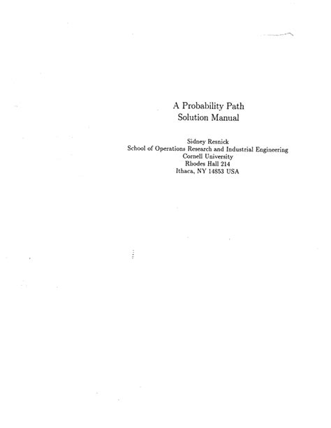 RESNICK A PROBABILITY PATH SOLUTION MANUAL Ebook Doc