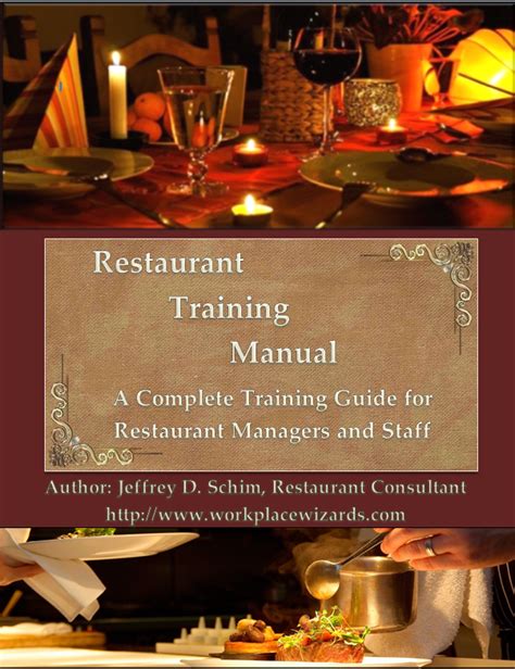 RESTAURANT MANAGER TRAINING MANUAL Ebook PDF