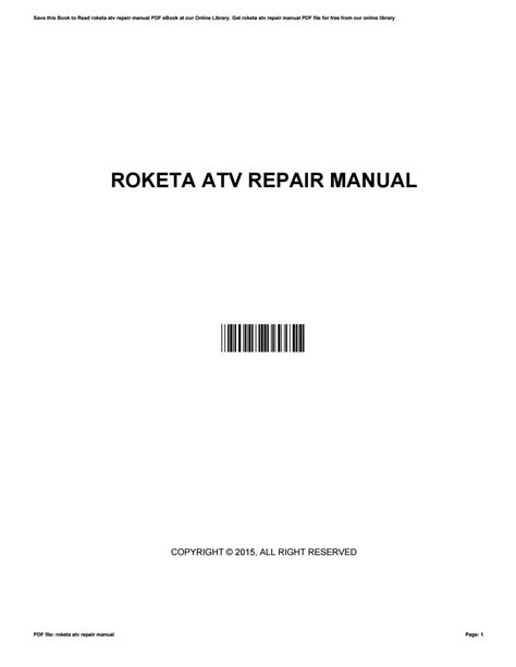 ROKETA REPAIR MANUAL Ebook Doc