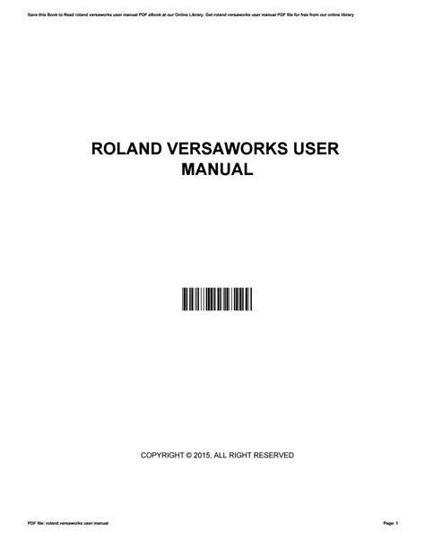 ROLAND VERSAWORKS MANUAL PDF Ebook Reader