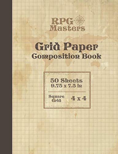 RPG Grid Paper Composition Book Blank Quad Ruled Graph Paper for Role Playing Games 50 sheets thick 60 lb cream paper 1 4 inch squares 975 x 75 PDF