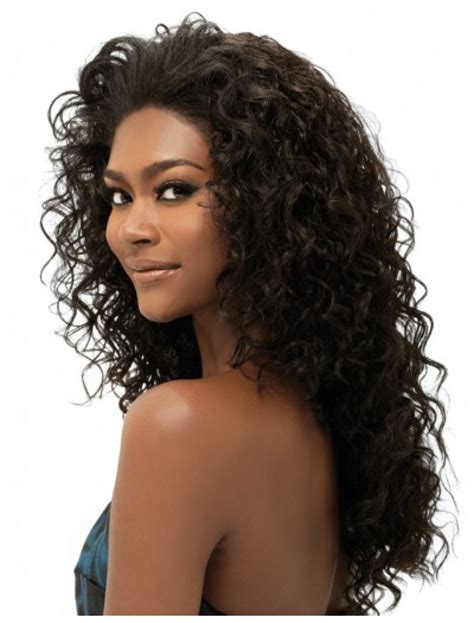 Radiant Black Curly Long Human Hair Wigs