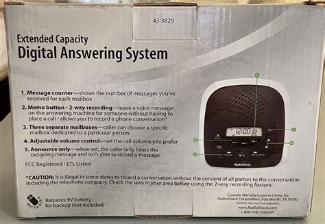 Radio Shack Answering Machine Manual Tad 3829 Reader