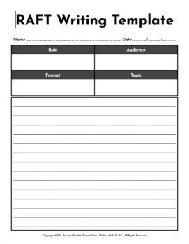 Raft Writing Template