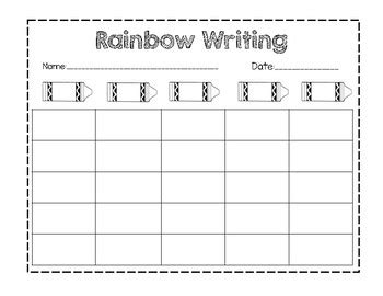 Rainbow Writing Template