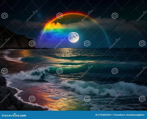 Rainbow and Moon: A Cosmic Convergence of Enchantment