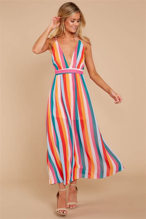 Rainbow-striped dress: