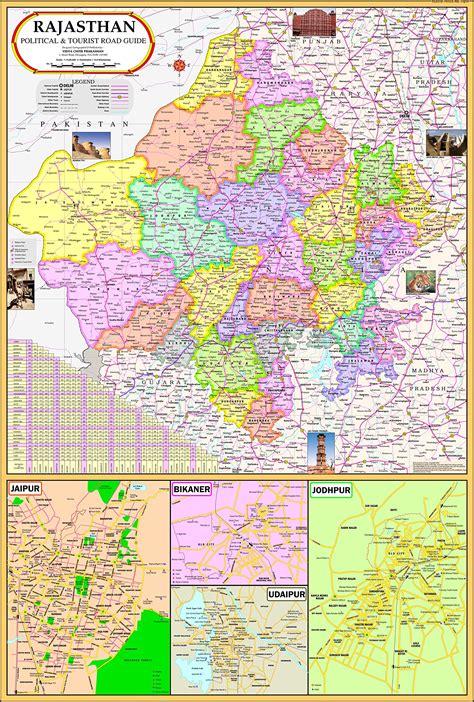 Rajasthan Political and Tourist Road Guide Map Epub