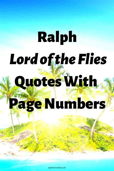 Ralph's Aging Quote from "Lord of the Flies": A Reflection on the Inevitable Passage of Time