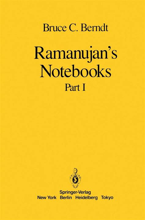 Ramanujan's Notebooks 1st Edition Doc