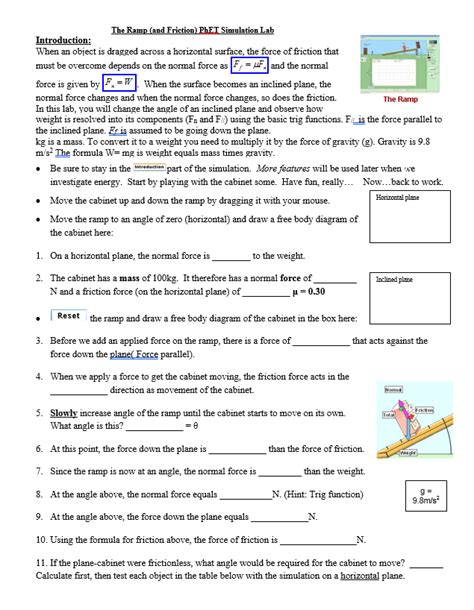 Ramp Friction Phet Simulation Lab Answers Kindle Editon