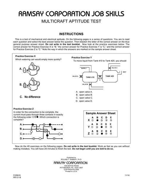 Ramsey Mechanical Test Answers Reader