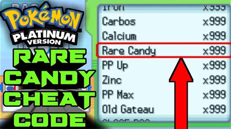 Rare Candy Cheat: Unlocking Limitless Potential in Pokémon Platinum