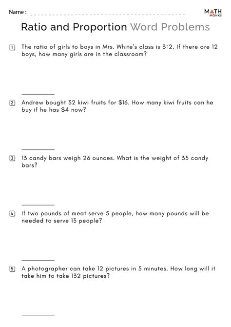 Ratio And Proportion Word Problems Five Pack Math Worksheets Ebook Epub