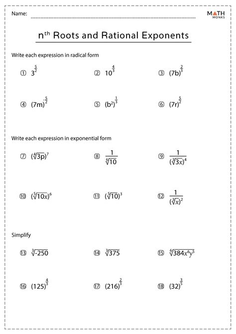 Rational Exponents Worksheets With Answers Epub
