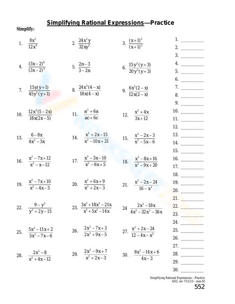 Rational Expressions Practice Test And Answer Key Epub