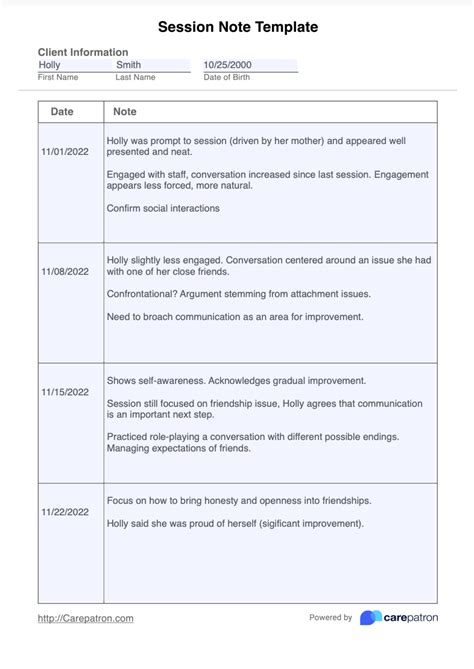 Rbt Session Notes Template