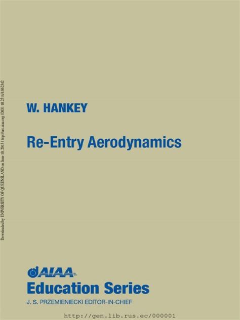 Re-entry Aerodynamics Ebook Doc