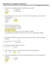 Reactions In Aqueous Solution Practice Test Doc