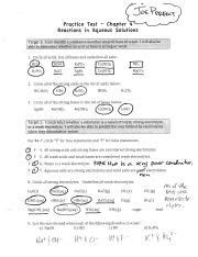 Reactions In Aqueous Solutions Practice Test Answers PDF