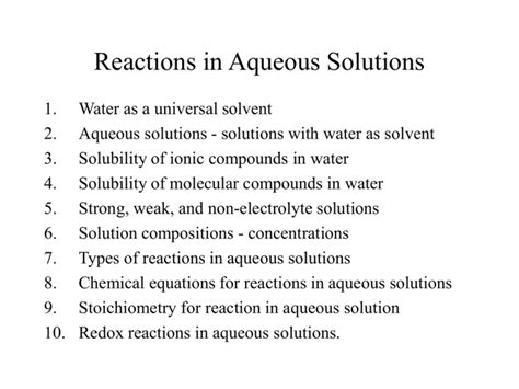 Reactions In Aqueous Solutions Test Doc