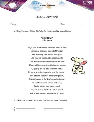 Read the poem carefully several times to grasp its literal content.