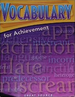 Read unlimited books online: VOCABULARY FOR ACHIEVEMENT FOURTH COURSE ANSWER KEY PDF BOOK PDF